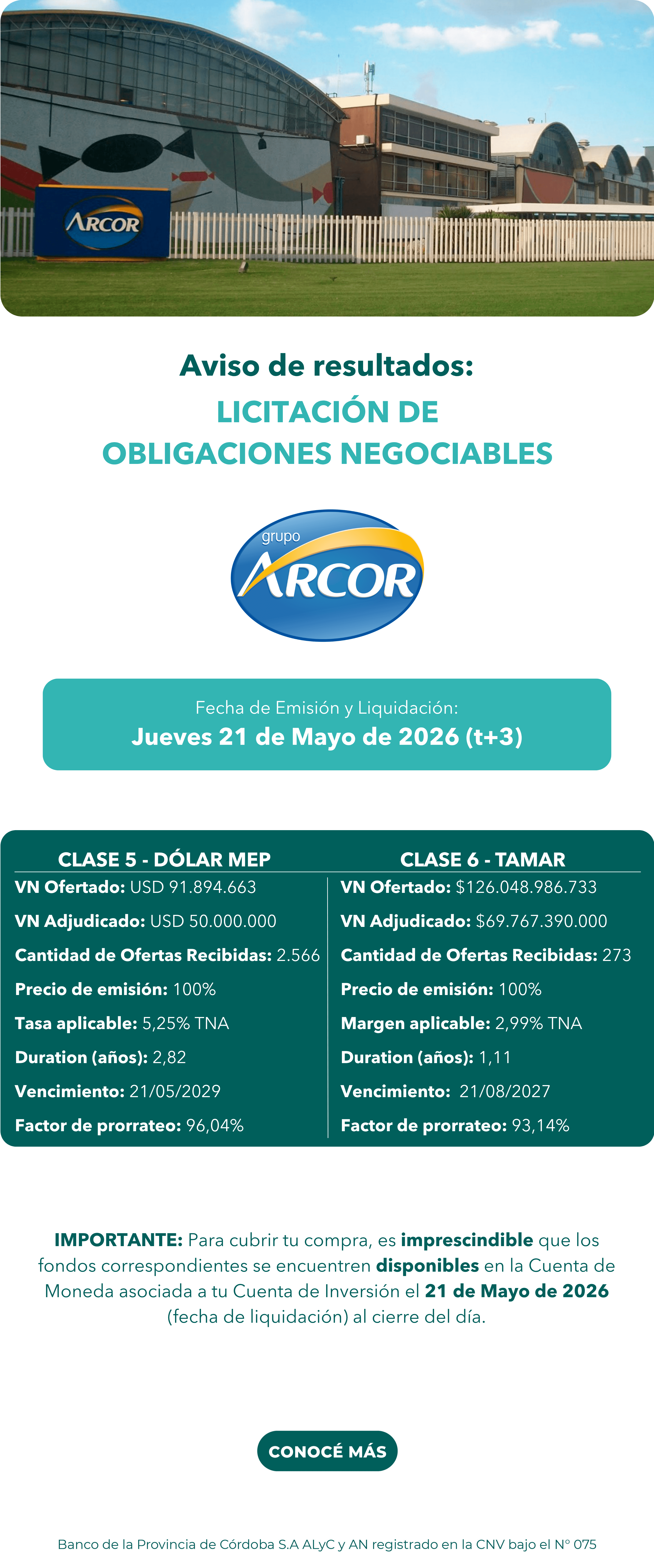 on Arcor mayo 26